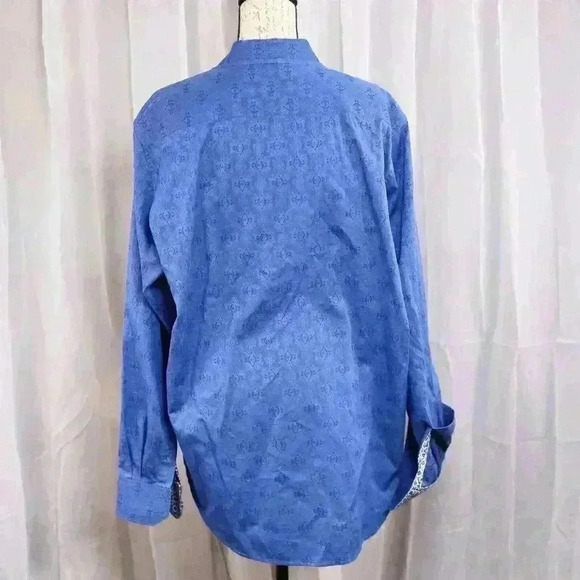 Robert Graham Button-Down Shirt Mens XL Abstract Geometric Pattern Flip Cuffs - Picture 10 of 16